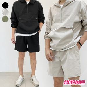 [상하의set] 가비진 남성 아노락 후드집업 상하의 SET 남녀공용/데일리룩/꾸안꾸/커플룩으로 착용하기 좋아