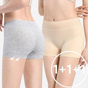 [로즈엘리][1+1+1] 아랫배 감싸주는 하이웨스트 면골지 사각팬티 2컬러
