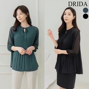 엄마옷 드리다 여자 봄 여름 플리츠 플레어 빅사이즈 쉬폰 주름 블라우스 40-50대 하객 상견례 모임 출근