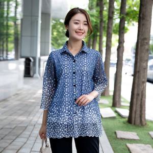 여성 엄마옷 펀칭플라워 블라우스형자켓 JK207005 중년여성의류/50대/60대/마담/빅사이즈/할머니옷