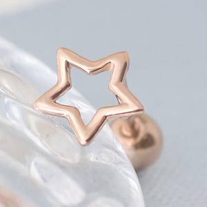 [미니아트] 14K GOLD 스타 라인 별 미니 금 피어싱 귀걸이