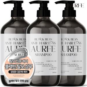 [2+1] 아우페 블랙빈 탈모샴푸 1000ML 대용량 지성 두피케어 약산성 탈모증상완화