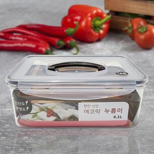 발효용기 한진 신선에코락 누름이포함4.1리터 발효숙성 김치통 투명김치통 HWDE145F