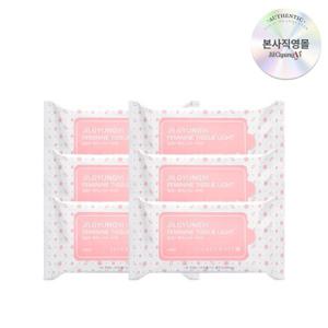 ★20%할인+10%적립★[질경이] 부드러운 엠보싱 원단의 휴대용 여성청결제 페미닌 티슈(10매입) x6개