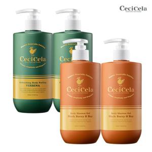 쎄씨쎌라 리프레싱 바디필링2개+바디샤워젤 블랙베리&베이2개