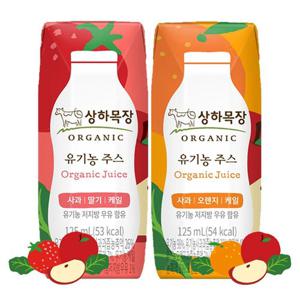 [매일유업] 상하목장 유기농주스 125ml 딸기 12팩 + 오렌지 12팩