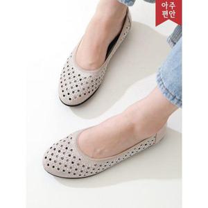 [사임당슈즈]2.5cm 국내생산 반짝이는 펀칭 여름 로퍼 재진행 여성 단화 빅사이즈 255 112451