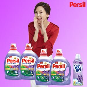[비밀특가] NEW 퍼실 컬러젤 라벤더 플러스 2.7L 4통 + 버넬1통
