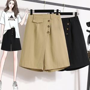 [블랙퀸] 사이드버튼 레귤러 와이드 반바지 blk003587
