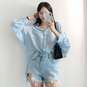 [드레스날다]여름에도쭉 심플 아사면 언발 오버핏 셔츠 남방(nb260)