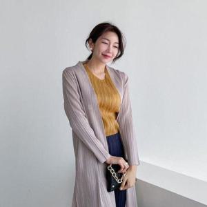 [옷자락]여성 주름원단 플리츠 걸치기 좋은 봄자켓 롱가디건