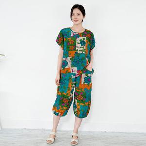 여성 엄마옷 국산 인견 반팔 상하세트 ST205199 중년여성의류/50대/60대/마담/빅사이즈/할머니옷