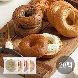 [다신샵] 단백질13g 쫄깃한 두부&쌀 베이글 28팩 / 플레인&블루베리&치즈&대파크림치즈