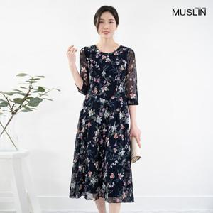 여성 엄마옷 시스루 장미 미디 원피스 OP202203 중년여성의류/50대/60대/마담/빅사이즈/할머니옷