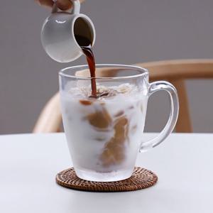 카페유리컵 데비 손잡이 유리컵 375ml 예쁜커피잔