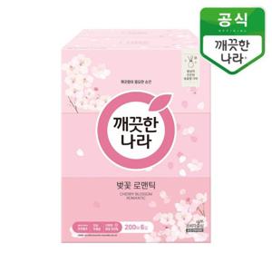 깨끗한나라 벚꽃 로맨틱 미용티슈 200매 6입