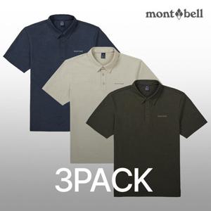 3PACK 몽벨 남성 소로나 카라 반팔 티셔츠_MW3FMMOH82B