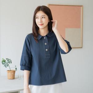 엄마옷 마담4060 절개반오픈셔츠-QBL2505007-