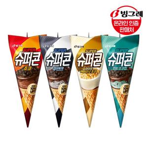 [빙그레] 슈퍼콘 아이스크림 쿠앤크/초코/민트초코/헤이즐넛 24개