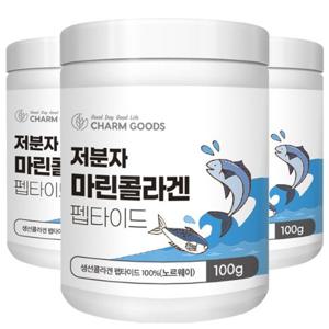 참굿즈 저분자 마린 피쉬 콜라겐 펩타이드 100g 3통