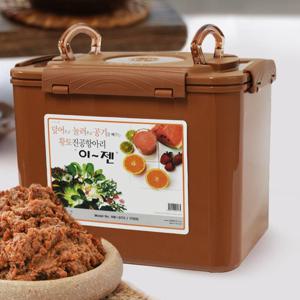 이젠 사각 황토 진공항아리 밀폐용기 김치통 누름독 반찬통 17L