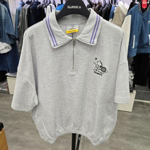 [클라이드앤]여성 스누피 카라 반집업 반팔 티셔츠 FOB1TS1771F