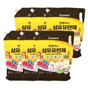 컨센서스 표준형 순한 섬유유연제 2.1L (리필) x6개 (3가지향 택1)