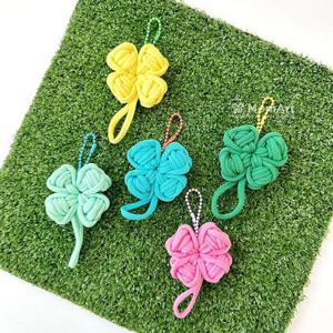 [맘아트]DIY 양말목 네잎 클로버 키링 만들기 키트 행운