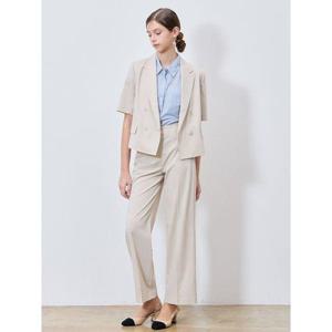 [쉬즈미스]2SET 더블 브레스티드 반팔 재킷+루즈핏 팬츠 2종세트 (택가격：496000원)