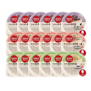 [CJ]햇반 흑미밥210g x6개+잡곡밥210g x6개+발아현미밥 210g x6개