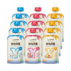 (한정수량) 상하 마이리틀 요거트 3종 플레인/사과바나나/딸기블루베리 85g 12팩 골라담기