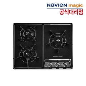 나비엔매직 빌트인 가스레인지 3구 GRB-7003 가스렌지 쿡탑 매립형 건전지식 타공560x430