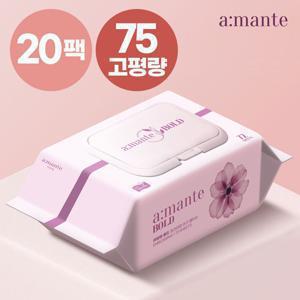 [APP전용] 최종가 18,860원 / 아망떼 고평량 물티슈 72매 10팩+10팩 (75gsm)
