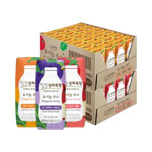 상하 유기농주스 3종 사과딸기케일/오렌지케일/블루베리케일 125ml 48팩 골라담기