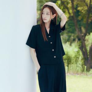 [조윤희착용] [찰랑셔츠] 쿨 테일러드 반팔셔츠 (SET)_CVYWE3701N