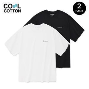 남녀공용 쿨 코튼 2-PACK 티셔츠 블랙+화이트 CO2402STE1BK