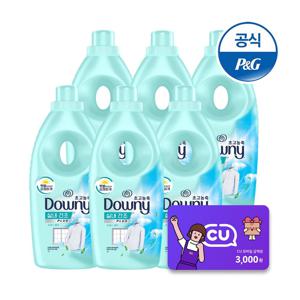다우니 엑스퍼트 섬유유연제 실내건조 클린 1Lx6 +CU3천원증정S691