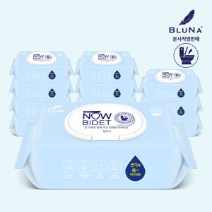 블루나 나우 화장실용 비데 물티슈 캡형 60gsm 50매 12팩