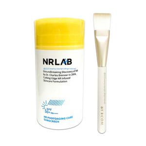엔알랩 NR 포토에이징 케어 선스크린 선크림 80ml + 바이애콤 브러쉬