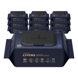 [APP전용] NEW 리벤스 런칭 크라운골드 도톰한 75GSM 아기물티슈 캡형 70매x10팩/20팩 외 선착순 특가