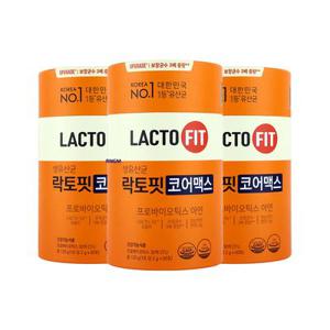 종근당건강 락토핏 코어맥스 유산균 3통 (6개월분) 온가족 프로바이오틱스 밀착유산균