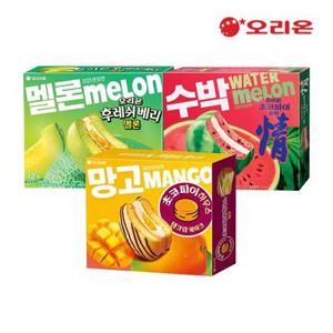 오리온 여름한정 후레쉬베리 멜론 12p+초코파이 수박맛 12p+초코파이하우스 망고(384g)+랜덤증정
