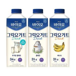 매일 바이오 그릭요거트 드링크 710ml 3종 무가당/플레인/바나나 4개 골라담기
