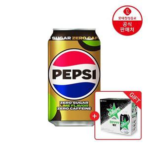 (본사직영) 펩시콜라 제로슈거 라임향 제로 카페인 355ml 24캔+칠성사이다 제로 2본입 증정