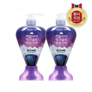 죽염 히말라야 핑크솔트 바이옴 펌핑치약 285G x 2개