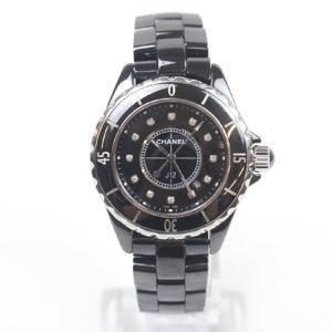 [중고명품다올] 샤넬 J12 블랙세라믹 다이아 쿼츠 시계 33mm H1625