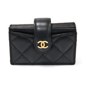 Chanel(샤넬) AP0342 블랙 램스킨 금장 CC로고 아코디언 카드지갑 (27번대)