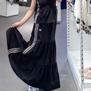 아디다스 우먼스 서머 글로우 롱 스커트 블랙 KC0767