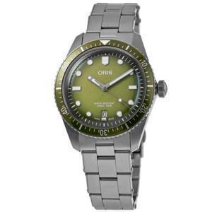 Oris 오리스 다이버스 시티파이브 데이트 오토매틱 그린 다이얼 스틸 남성용 시계 01 733 7707 4057 07 8 20 18 3425716