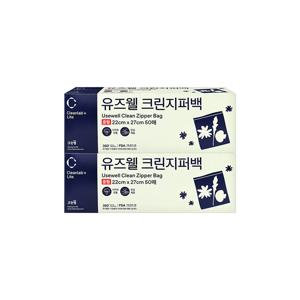 크린랩 유즈웰 크린지퍼백 중(22*27) 50매 1+1